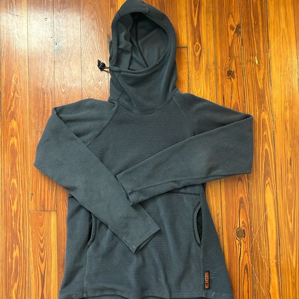 Melanzana! Women’s Large Dark Gray Hooded Pullover-great condition!